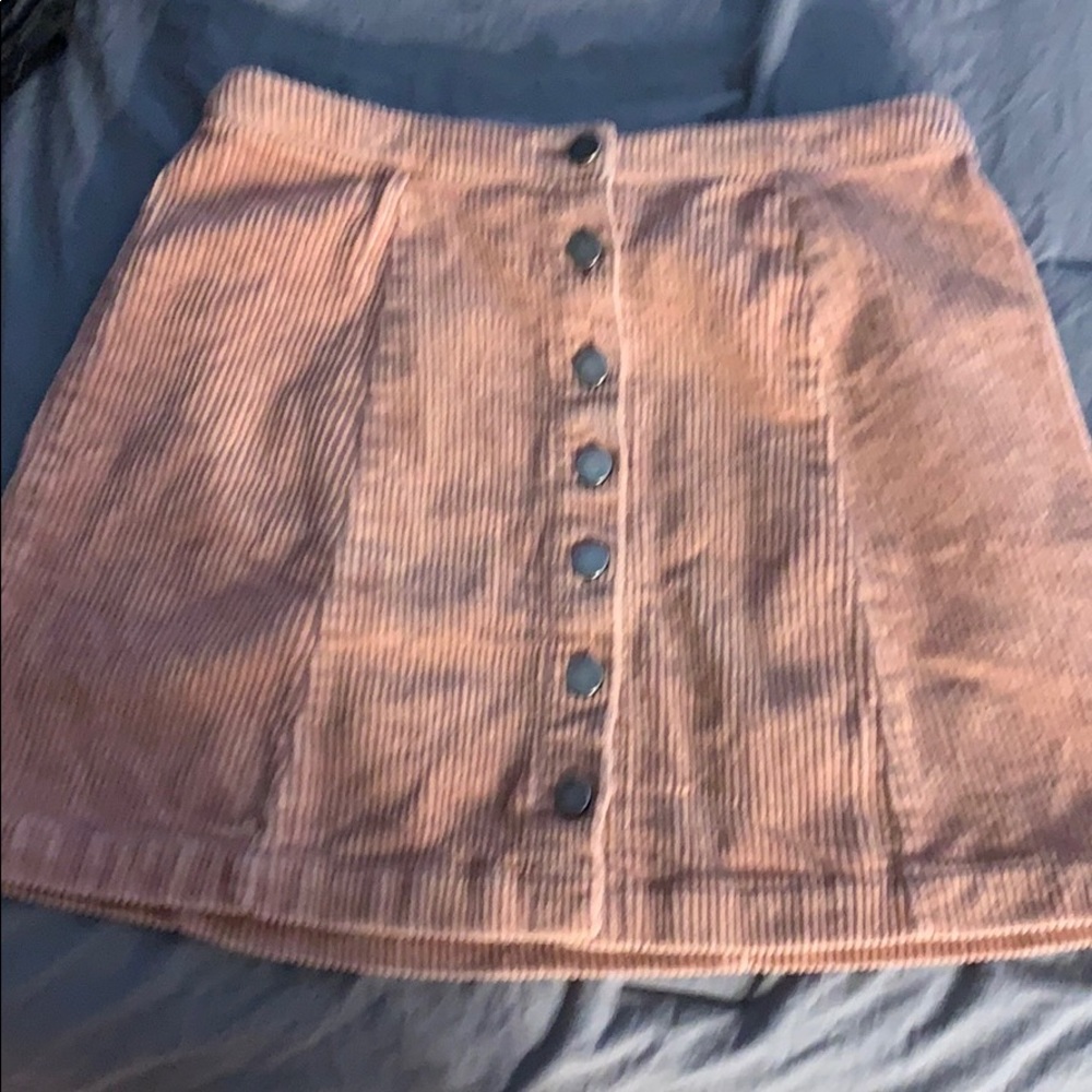 Corduroy button up skirt